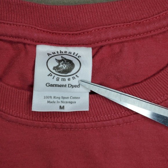 Authentic Pigment Garment Dyed Chimney Rock Burgundy Medium T Shirt - Picture 8 of 11